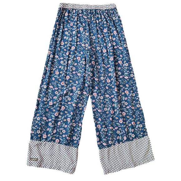 Matilda Jane Size M Blue Floral A Day Off Wide Leg Pants FLAWED - Picture 11 of 13